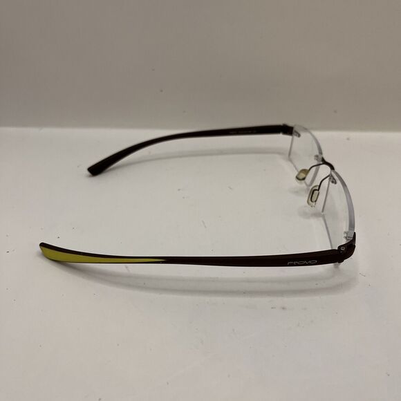 Provo Eyeglasses Rimless P0673 Brown Yellow Designer Frames Only 51-18-136 - Picture 4 of 6